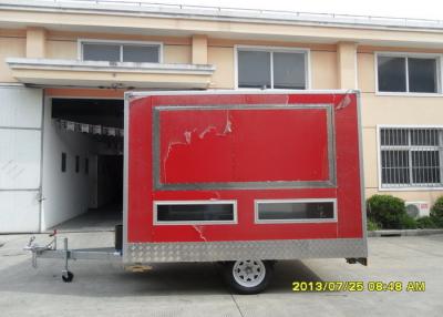 China Red Square Snack Street Food Trailer 220V - 240V For Australia Market for sale