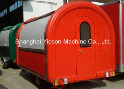 China 2M Wide Fiber Glass Hot Dog Vending Van Red Color With ice Maker for sale