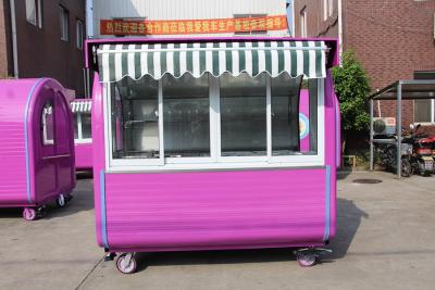 China Sliding Glass Windows Mobile Food Kiosk Pink Hot Dog Vending Carts for sale