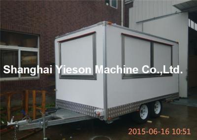 China Snow White Juice Food Truck Trailers Van Street Coffee Kiosk Three Windows for sale