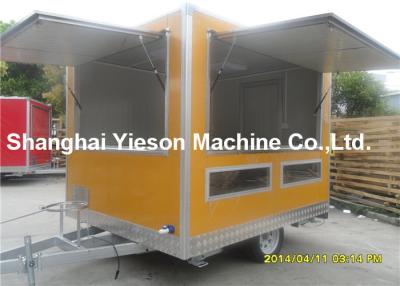 China Out - Door Refrigerated Concessions Food Truck Trailers Yellow Kitchen Service Cart for sale