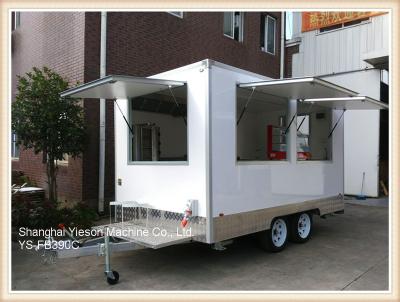 China CE approved GRP White Color Street Food Vans Mobile Food Trailer for sale