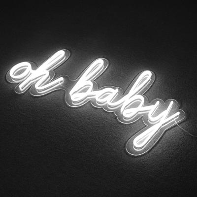 China Buildings Matt Drop Shipping Custom Neon Sign Wall Mounted Letters Oh Baby Led Neon Sign Light for sale