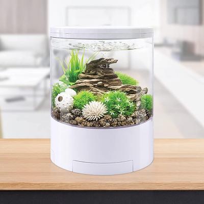 China SOBO New Design Acrylic Mini Betta Fish Tank Small Aquarium Starter Kits Desktop Decor Stocked With Filter Circulation System for sale