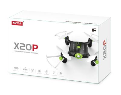 China With Camera SYMA X20p 2.4G 4CH 6 Axis Gyro Power Quadcopter Altitude Hold Helicopter Pocket Drone Headless Mode for sale