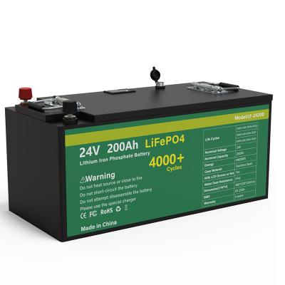 China New 24V 200Ah LiFePO4 Battery Pack 5KW 8S250A BMS Grade A Solar Cells 48V Lithium Iron Phosphate Battery For RV Car Boat 480*230*220mm for sale