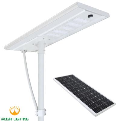 China ROUTE High Power AIO Solar Integrated Road Lighting Solar LED Street Light All In One 100W High Quality for sale