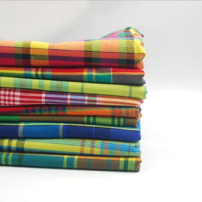 China Shrink-resistant natural organic yarn dyed tartan 100 cotton woven fabric textil Madras fabric for shirt for sale