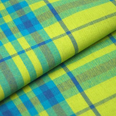 China New Designs Summer Woven Checks Plaid 21s 100% Japan Madras Cotton Fabric Shrink-Resistant For Bags for sale