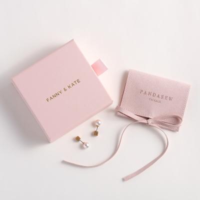 China Newest Wholesale Custom Small Luxury Rigid Cardboard Necklace Ring Earring Gift Packaging Jewelry Hard Paper Box With Pocket for sale