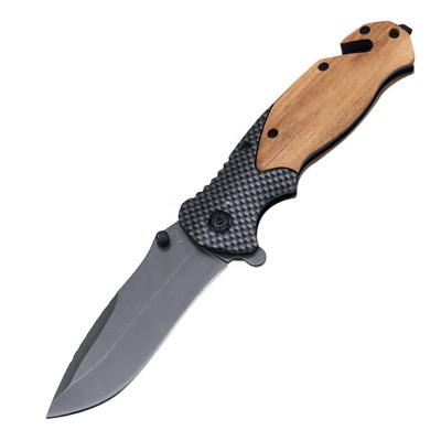 China Steel Non-variable outdoor wooden handle tool knife survival camping knife multifunctional pocket knife for sale