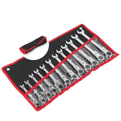 China Flexible Ratchet Head 8-19mm 8/12/17 Flexible Adjustable Repair Tools Combination Wrench Spanner Set For Wheel Quick Open Panel for sale