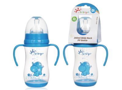 Cina ampia bottiglia del capezzolo del bambino dell'arco del polipropilene del collo pp di 9oz 260ml in vendita