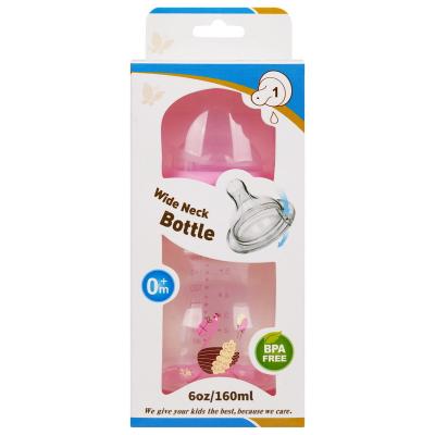 China 6oz 160ml Wide Neck Arc Baby Milk Feeding Bottle for sale