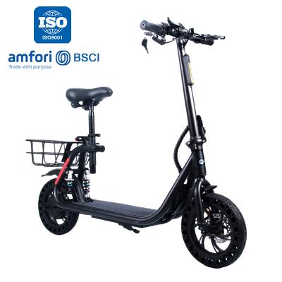 China Women EU Stock 2 Wheels City Cocos 12inch 350W Double Brakes Foldable Electric Scooter With Seat for sale