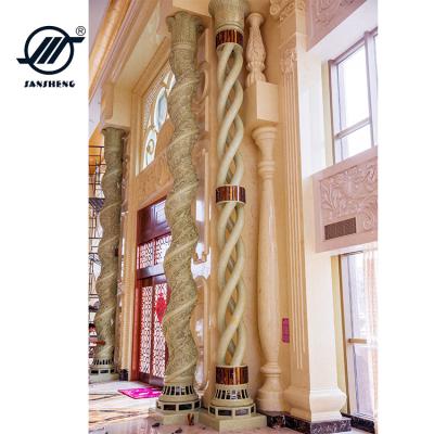 China Roman Pillar Design Decoration Marble Solid Porch Columns for sale