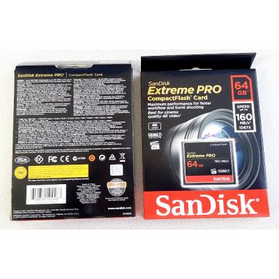 China SDCFXPS-064G-X46 SanDisk Pro CompactFlash R160/W150 64G Plastic Extreme CF Memory Card for sale