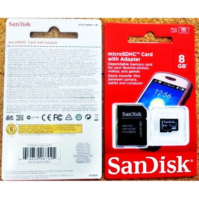 China SDSDQM-008G-B35A SanDisk 8G Class 4 Plastic MicroSDHC MicroSD Memory Card with SD Adapter for sale