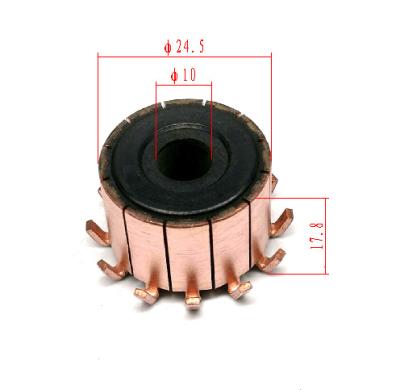 China Wiper motor switch OD24.5*ID10*H18.5-12 hook-on segments for wiper fan turbine switch armature, high quality and free samples for sale