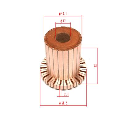 China Auto motor armature OD43/60.5* ID17*H51.8-23 bars auto starter switch motor armature. high quality and free samples for sale