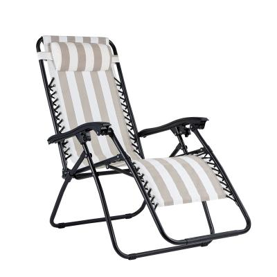 China Waterproof Lightweight Durable Customization Furniture Outdoor Leisure Relax Folding Portable Beach Pool Deck Chair Zebra Stripe for sale