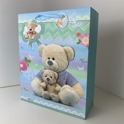 China Newest Design Luxury Customized Cardboard Recyclable Printing Baby Design Gift Bag With Ribbon Handle Hot Selling Direct From Factory for sale