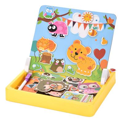 China 2021hot sale educational toy puzzle toy pairs the background with magnetic forest story puzzle for children for sale