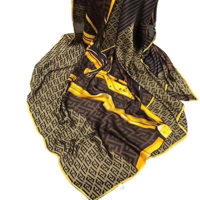 China Designer Brand Silk Scarf High Quality Cozy Bandana Foulard Long Big Lady Pashmina Pashmina Wraps Neck Scarves Shawls for sale