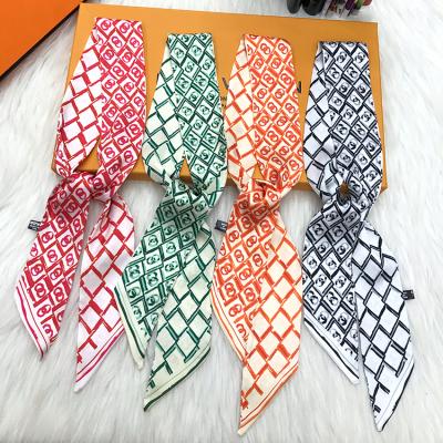 China Classic Small Neck Soft Touch Feeling New Style Silk Scarf For Women Decorative Tie Bag Handle Ribbon Scarf Wholesale for sale