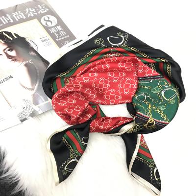 China Soft touch feeling scarf french silk retro square scarf female wild spring small and autumn thin style fashion western scarf for sale