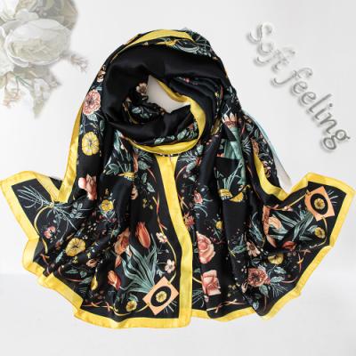 China Wholesale Soft Silk Feeling Custom Printed Women's Scarves And Wraps Scarf Women Chiffon Ladies Silk Scarves for sale