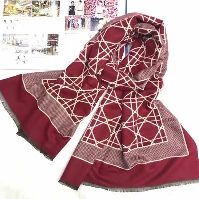 China Soft Touch Feeling Warm Plum Custom Embroidery Scarf With Plain Color Women's Tassel Classic Fashionable Cashmere Shawl Along for sale