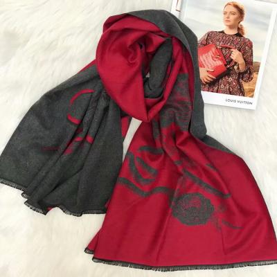 China Wholesale Winter Scarf Wool Cashmere Winter Scarves For Women Ladies Elegant Scarves for sale