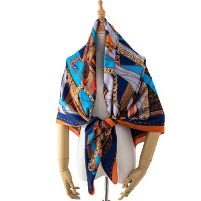 China 2020 Hot Selling Women's Scarves Wholesale Custom Women's Chiffon Scarf Soft Silk Feeling Elegant Silk Silk Print Ladies Shawl for sale