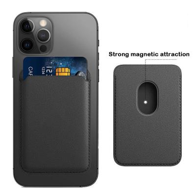 China Custom Logo Unique Magnetic Mag Safe Wallet Case Leather Magnetic Phone Card Holder Wallet For iPhone 12 for sale