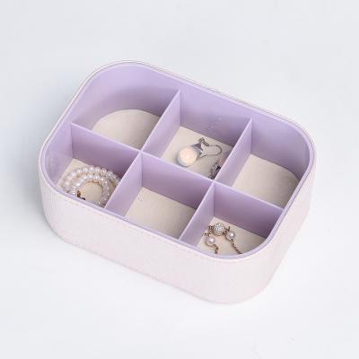 China Portable Small Leather Jewelery Organizer Fashion Velvet Jewelry Storage Travel Storage Box à venda