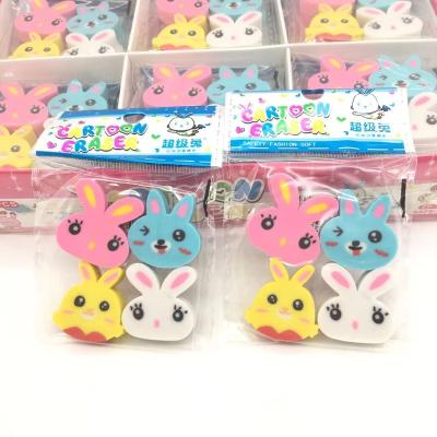 China Adorable Mini Eraser Cartoon Rabbit Office Eraser Pet Rabbit Anti-Dandruff Long-eared Price Eraser4A for sale