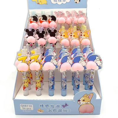 China Normal Korean Cute Cartoon Small Pet Shiba Inu Squeezing Toy Fishing Press Ball Pen Cute Anime VentppGel Peripheral Pen for sale