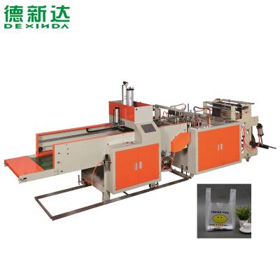 China Full Automatic Dexinda Hotels T Shirt Heat Seal Single Line Shopping Bag Making Machine for sale