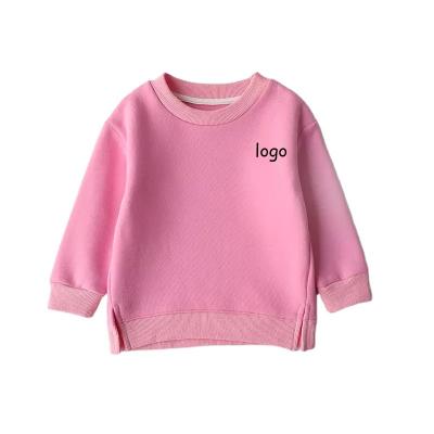 China Anti-Shrink kids clothes Custom logo toddler boys hoodies solid color crew neck sweater oversized pullover fleece cotton kids sweatshirt for sale