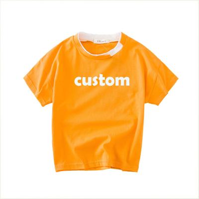 China Breathable Custom Unisex T-Shirts Children Cotton Baby Boys Summer Clothing 100% Cotton Crew Neck Children Kids Toddler T-Shirt for sale