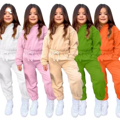 China Windproof Fall 2022 Kids Girls Sweatsuit Hoodies And Pants Girls Clothing Sets Embroidered Tracksuits For Girls for sale