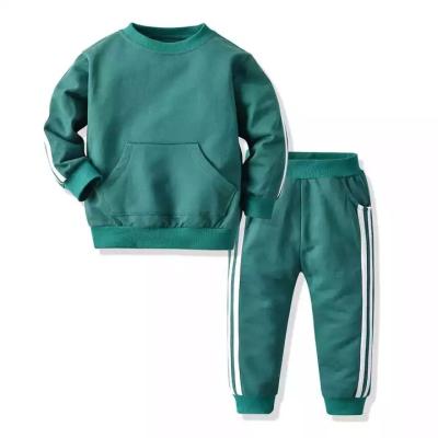 China Fashion\comfortable\durable Boys Two Piece Long Sleeve White Tracksuit Children Clothes Set For Kids Set Clothing for sale