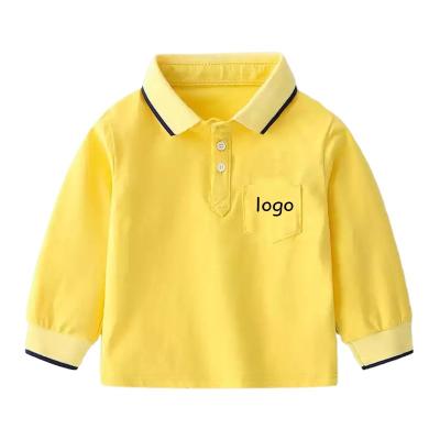 China Anti-Shrink Children's Turtleneck long sleeve 100% cotton polo shirts long sleeve polo shirts for children for sale