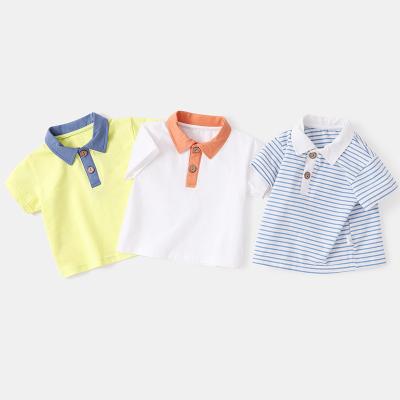 China Breathable Custom Logo Boys T-Shirts Kids Clothing Children Polo Top Casual Cotton High Quality Cotton Baby Polo Shirt for sale