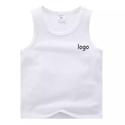 China Anti-Shrink Wholesale High Quality Kids Tank Tops 100% Cotton Boys Tank Tops Kids Custom Logo Kids Casual Tank Top for sale