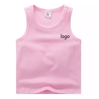 China Anti-Shrink Kids Vest Fitness Custom Yourself Own Logo Tank Top 100% Cotton Singlet Children Undershirt Gym Clothing Girls Boys Sleeveless for sale