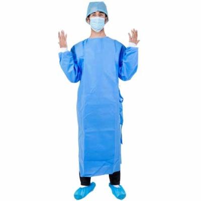 China Knitted Slap Disposable Surgical Gown 2023 Competitive High Quality And Cheap Disposable Medical Gowns With Waterproof CPE Gown for sale