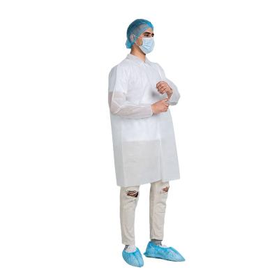 China Manufacturer Hygiene Protective Wears ISO 9001 ISO 13485 Eco-friendly Customized White Disposable Gown Lab Coat Lab Coats for sale