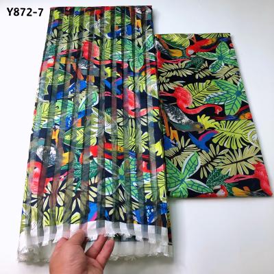 China High quality french lace fabric wholesales embroidery milk silk viable lace fabric with print for aso ebi for sale